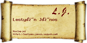 Lestyán János névjegykártya