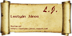 Lestyán János névjegykártya